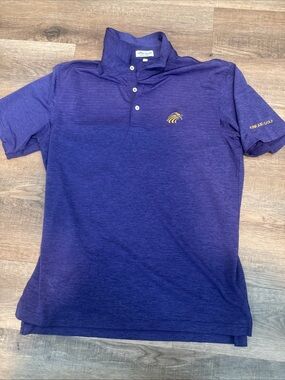 Peter Millar Men's Purple Performance Polo Shirt kirkaid golf logo